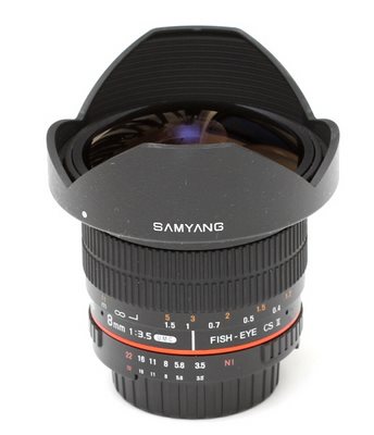 fisheye circulaire Samyang 8mm f3.5 CSII UMC pour Canon EOS 5D Mark II et III
